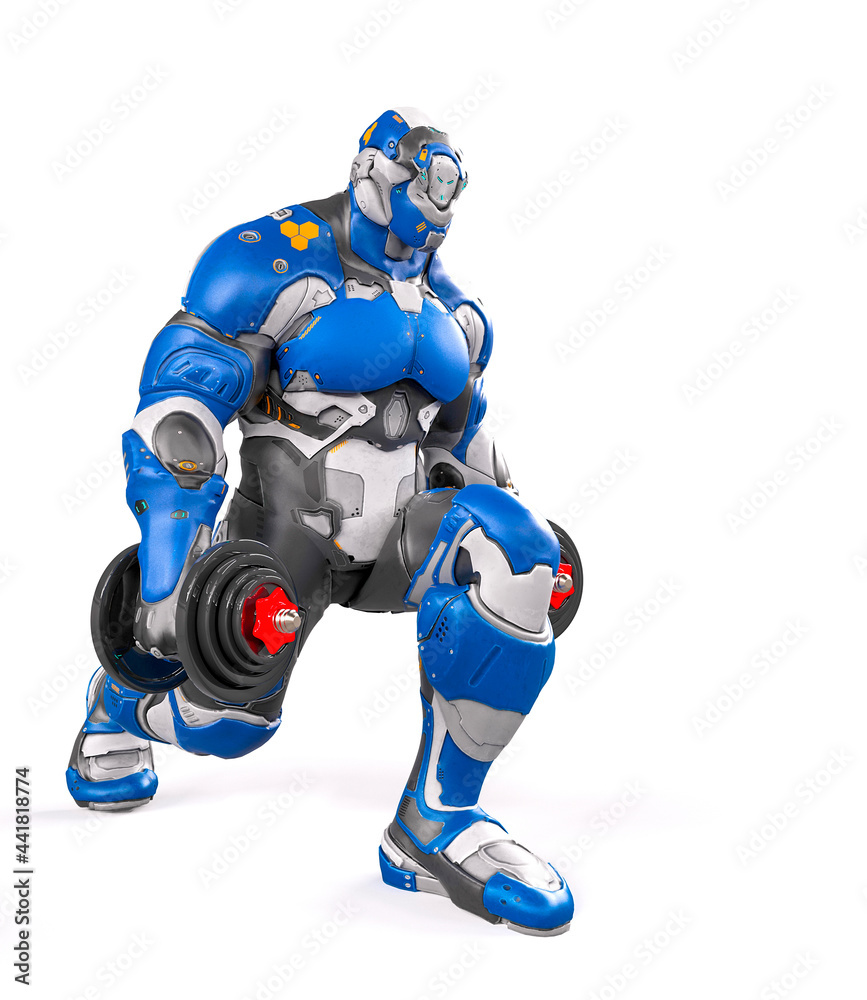 future soldier is working out on white background future soldier is working out on white background