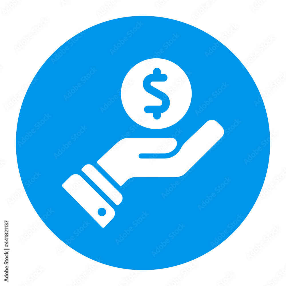 Pictograph of money in hand glyph icon vector Pictograph of money in hand glyph icon vector