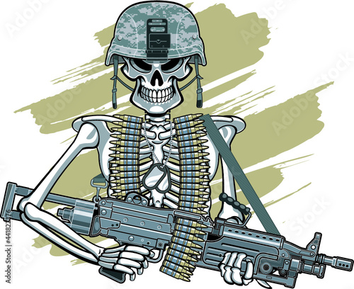 military skeletonl vector image