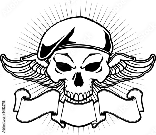 military skull vector image
