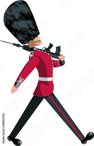 british guardsman with bearskin hat photo
