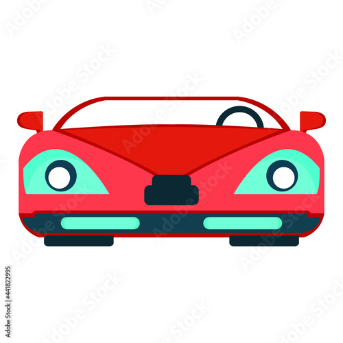 Car front view vector design,simple isolated illustration cartoon.isolated flat design