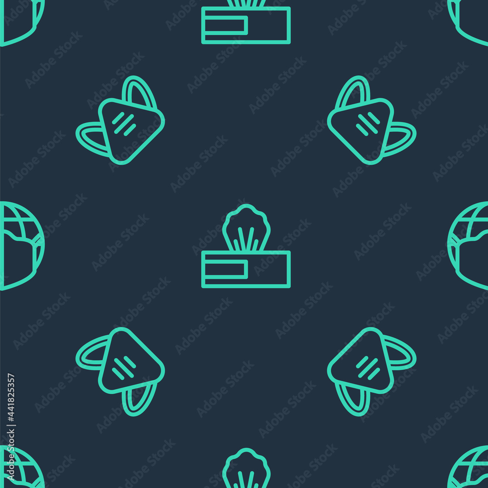Set line Wet wipe pack, Medical protective mask and Earth with medical on seamless pattern. Vector Set line Wet wipe pack, Medical protective mask and Earth with medical on seamless pattern. Vector