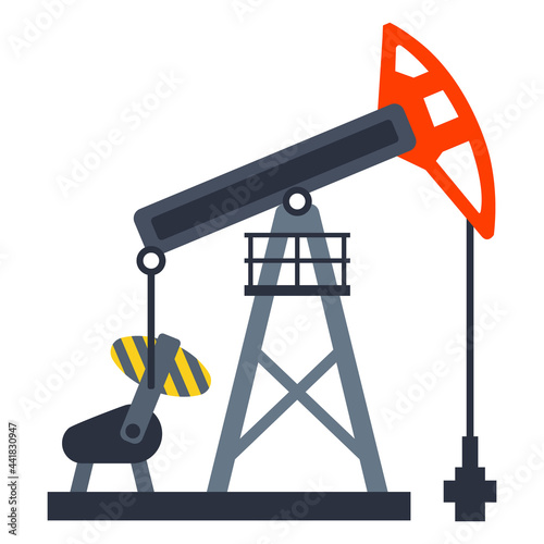 equipment for pumping oil from the ground. mining of black gold. flat vector illustration.