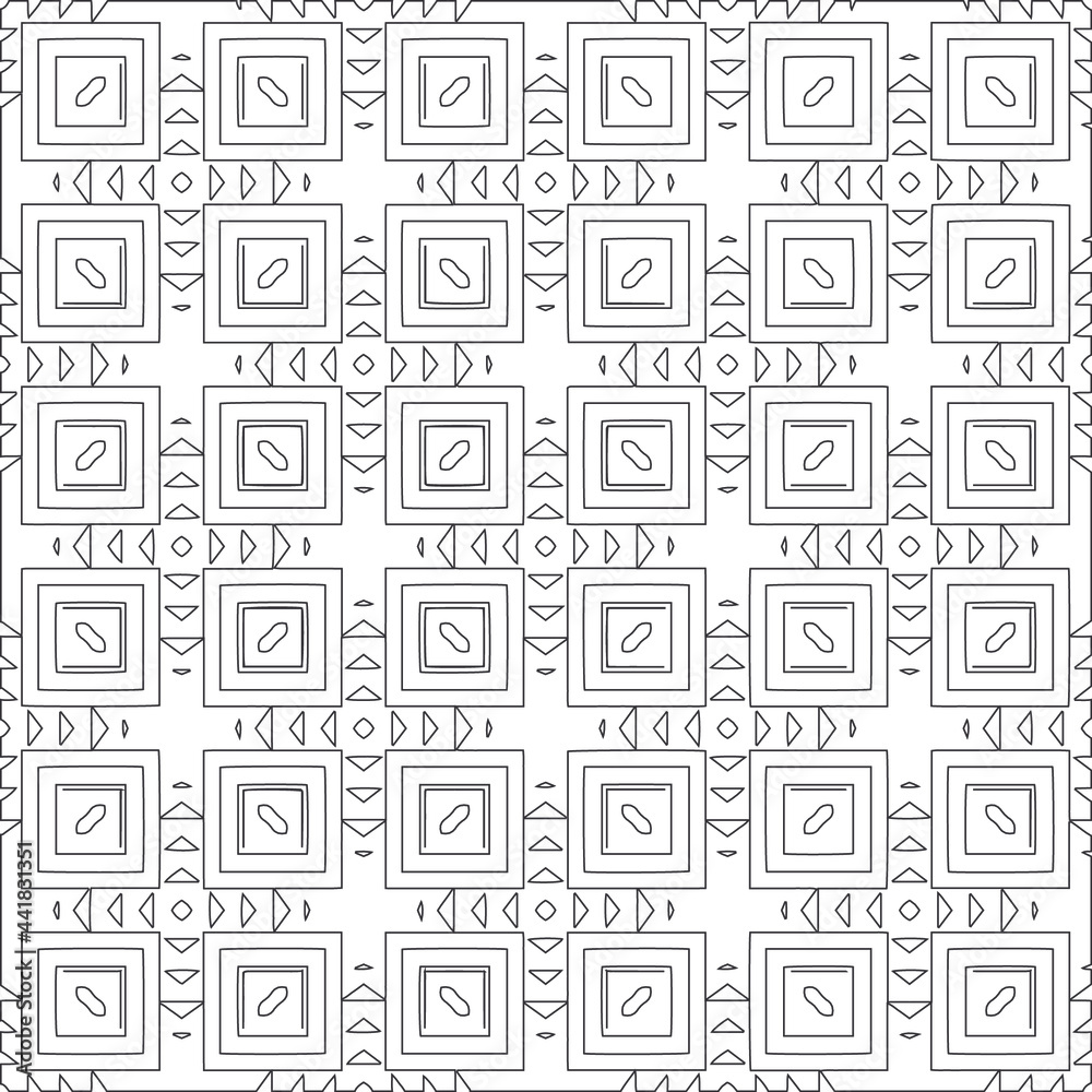 Vector geometric pattern. Repeating elements stylish background abstract ornament for wallpapers and backgrounds. Black and white colors