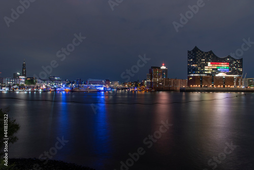 Hamburg, Germany, Panorama of the Harbour at night © gerckens.photo