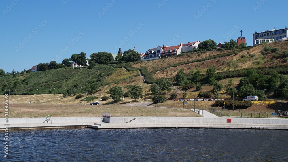 a panorama of Plock (Poland) from the side of the Vistula River 