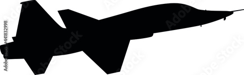 T-38 Talon is a twin-engine trainer from the US military pilots of the United States Air Force, US air force and NATO military jet realistic silhouette