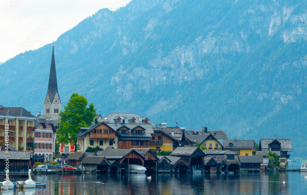 The Hallstatt town with the mountain background, that's the most beautiful lake town in the world.