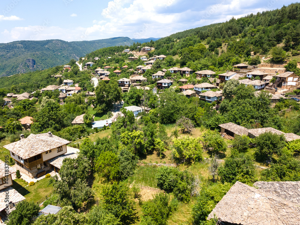 Aerial view of Village of Leshten, Bulgaria