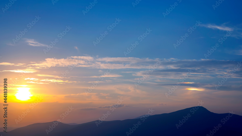 morning landscape on the slopes of the Carpathians. Ukraine