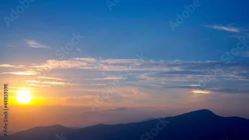 morning landscape on the slopes of the Carpathians. Ukraine