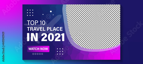 travel youtube thumbnail template