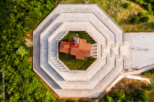 Italian Charnel house in Kobarid Slovenia. This is a memorial place for the italian soliders victims of  I. world war. Built in 1938 in Kobarid town, soca valley. photo