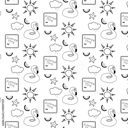 Summer . Doodle-style pattern .