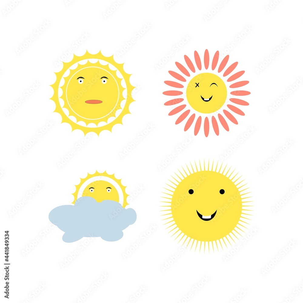 Sun icons vector isolated on white background. Shine sun ray set. Sunshine vector sign. Sunset icon collection Sun icons vector isolated on white background. Shine sun ray set. Sunshine vector sign. Sunset icon collection