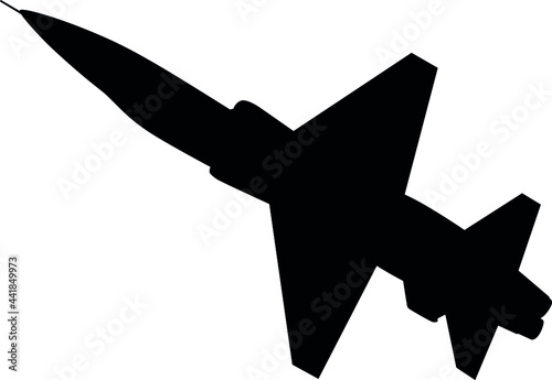 T-38 is a twin-engine trainer from the US manufacturer for military pilots of the United States Air Force, US air force and NATO military jet realistic silhouette