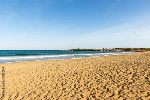 Splendid seascapes of Arenella Beach (Spiaggia di Arenella) in Syracuse City, Sicily, Italy.
