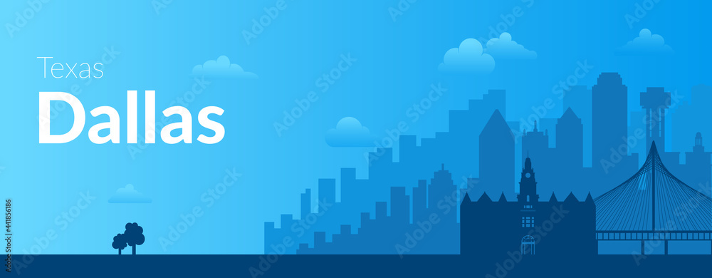 Fototapeta premium Dallas, USA famous city scape view background.