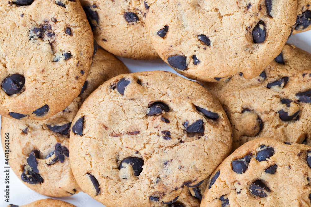 mixed oatmeal and wheat flour cookies close up