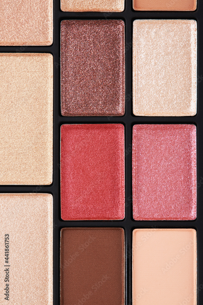 Overhead view of eyeshadows Overhead view of eyeshadows