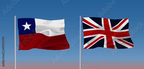 イギリスとチリ共和国の国旗