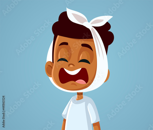Little African Boy Suffering a Painful Toothache