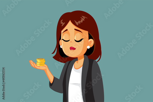 Sad Employee Having Financial Problems After Payment Cut