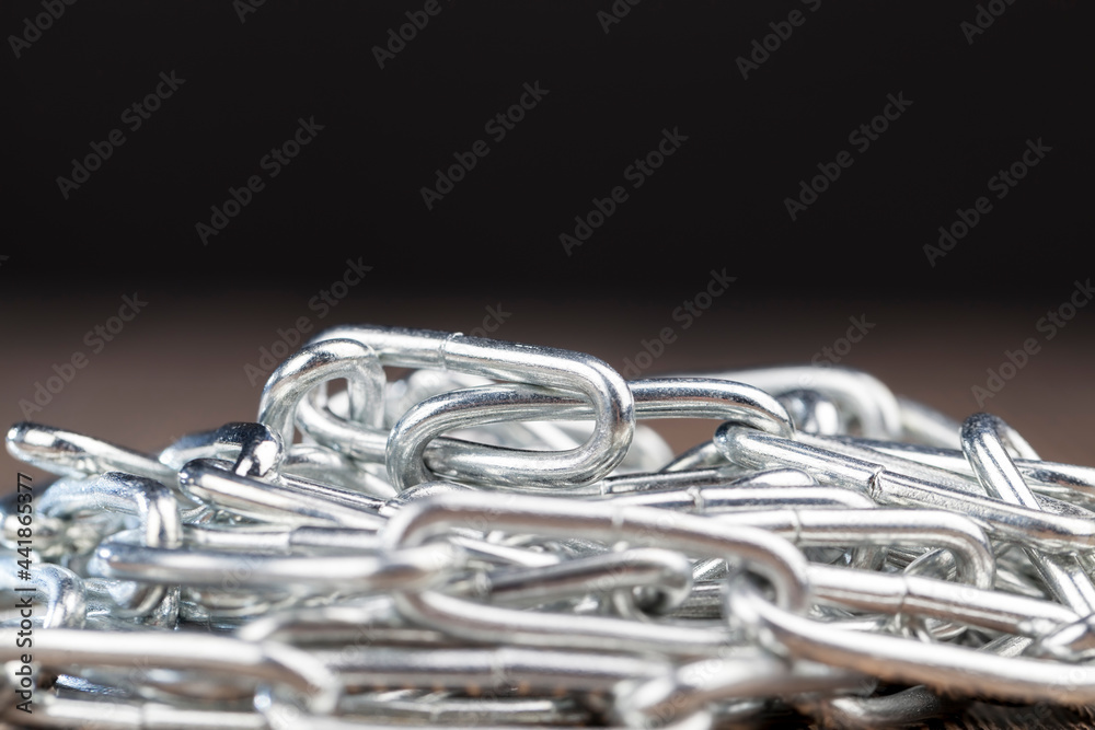 galvanized steel chain, close up