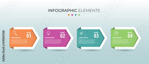 info graphic design with four options or steps. Premium Vector