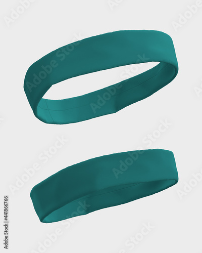 Tela Blank headband mock up in front and side views, 3d rendering, 3d illustration