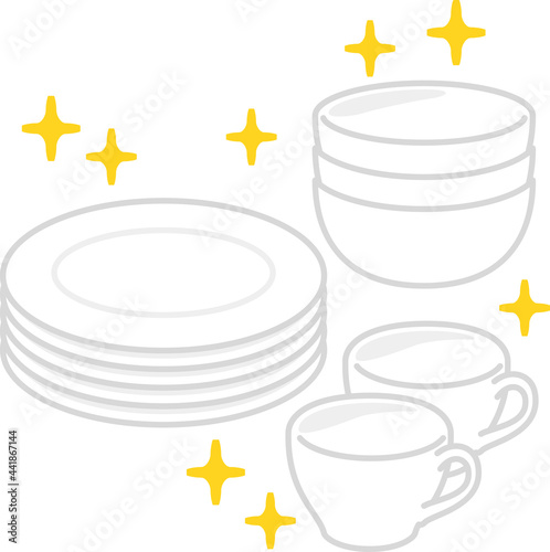 清潔な白い食器