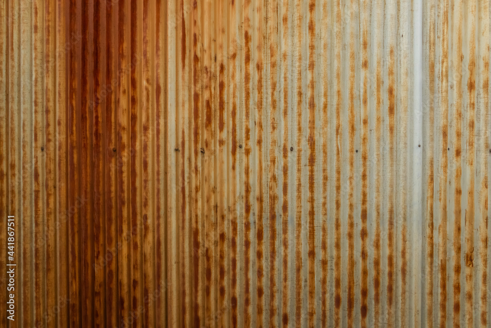Obraz premium トタンの壁 Rusted old galvanized iron wall