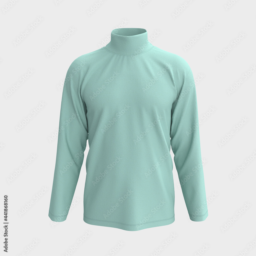 Long-sleeve turtleneck shirt, 3d rendering, 3d illustration Long-sleeve turtleneck shirt, 3d rendering, 3d illustration