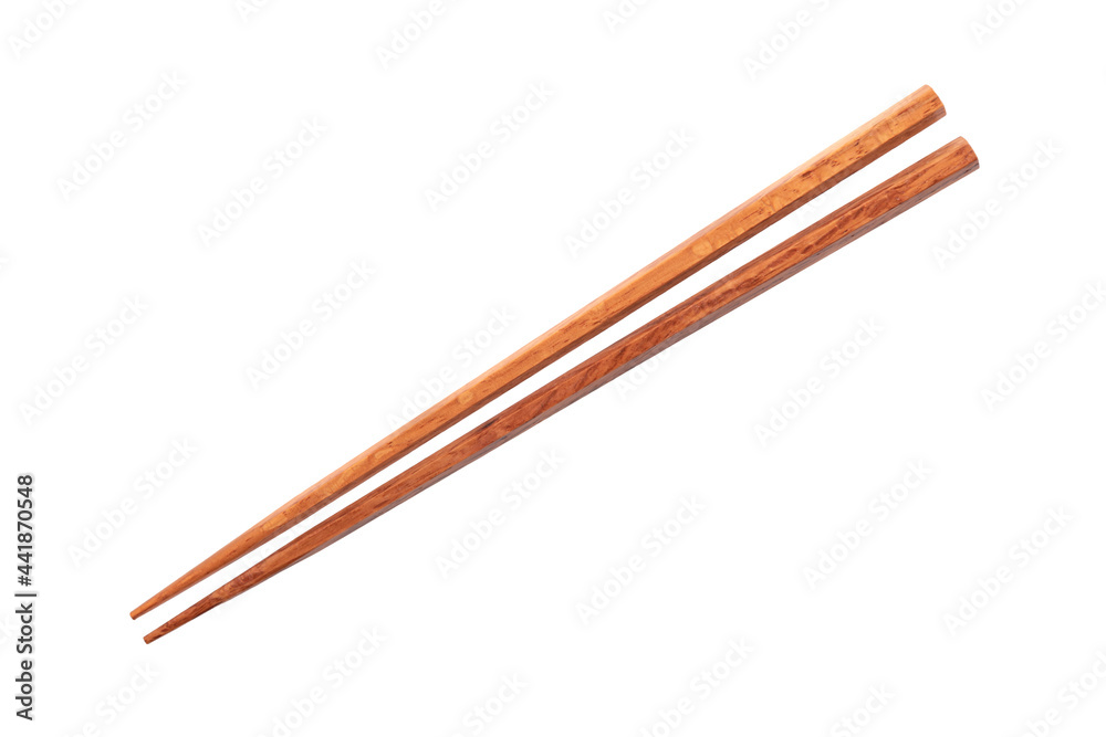 Brown chopstick isolated on white background Brown chopstick isolated on white background