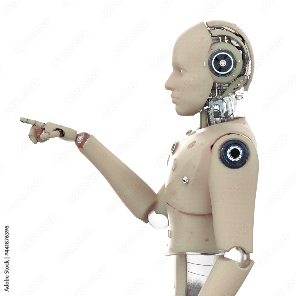 robot finger point with human skin robot finger point with human skin