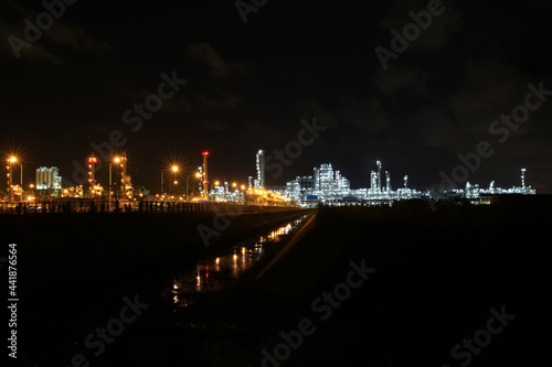 Night lighting power plant or manufacturing at night