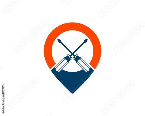 Pin location with cross screwdriver inside