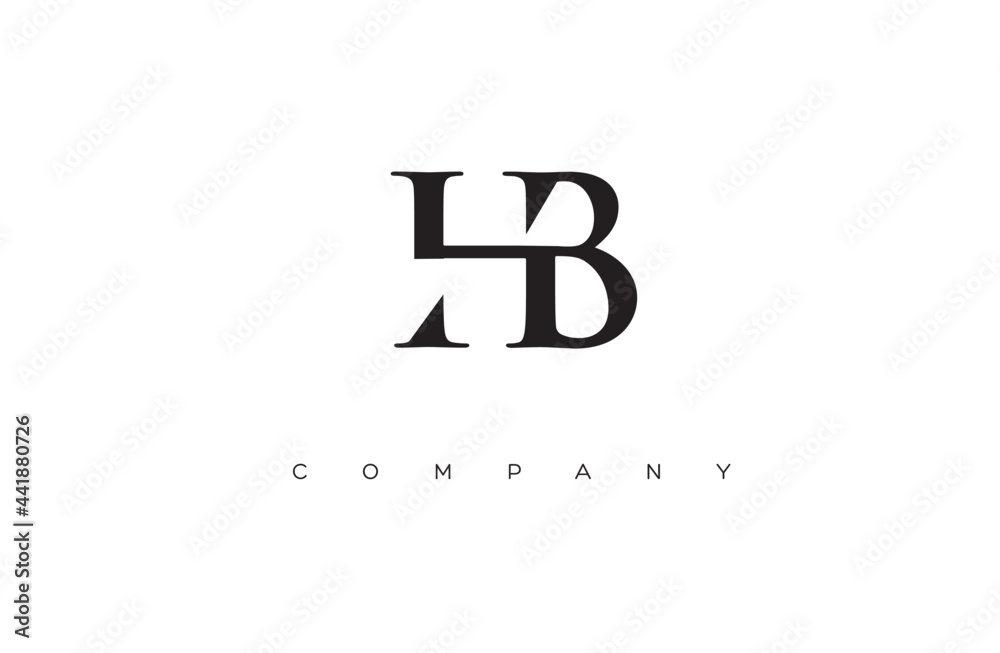 Initial HB logo design vector