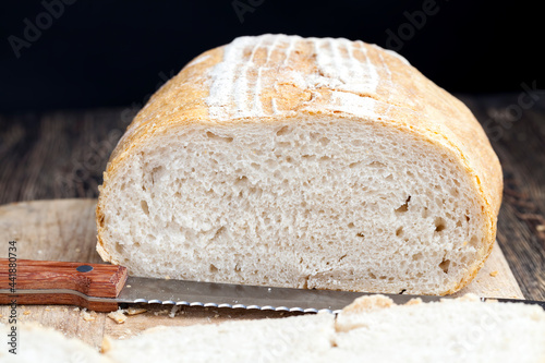 fresh loaf of wheat flour bread