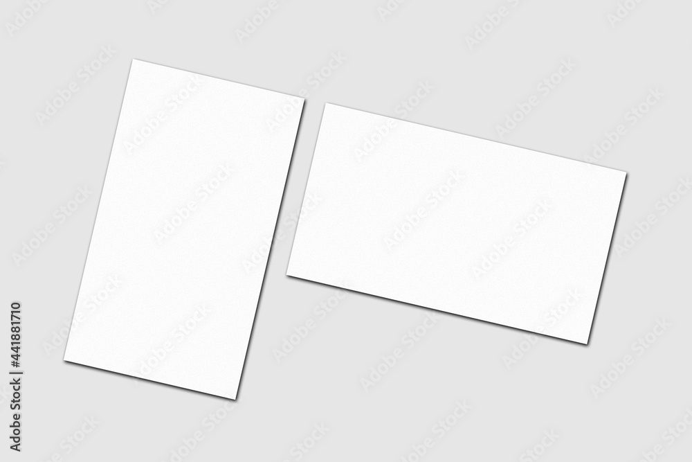 Realistic blank vertical business card illustration for mockup. 3D rendering. Realistic blank vertical business card illustration for mockup. 3D rendering.
