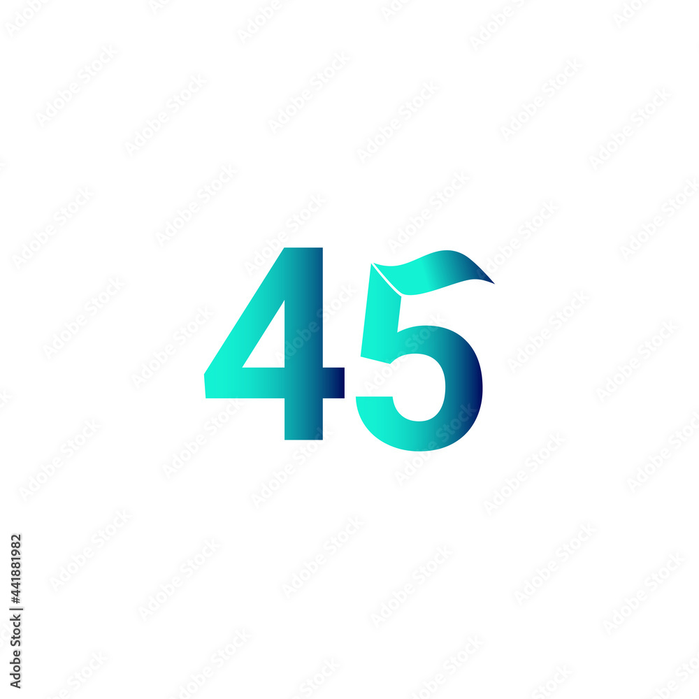 45 Years Anniversary Celebration Vector Template Design Illustration 45 Years Anniversary Celebration Vector Template Design Illustration