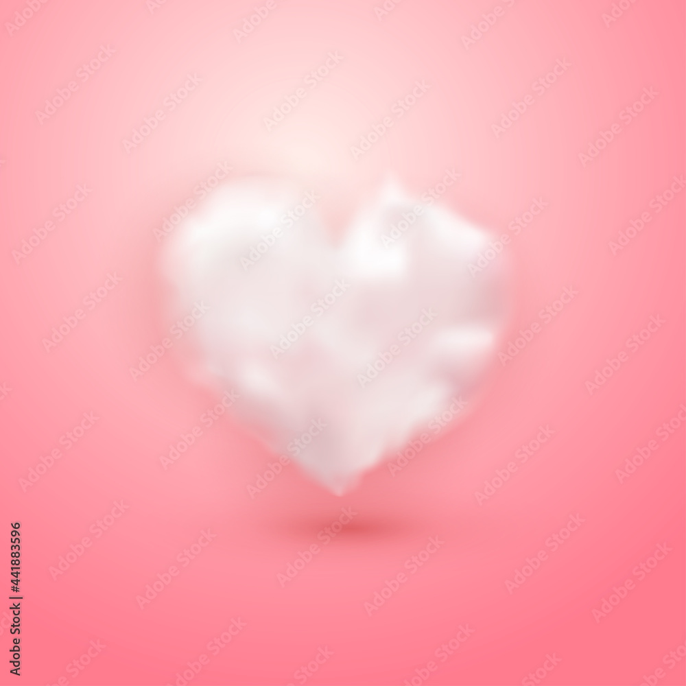 realistic Pink Cloud for love design element