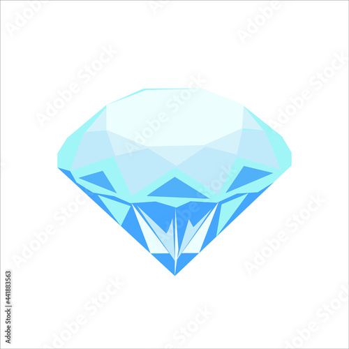 gemstone diamond in the form of an icon on a white isolated background.