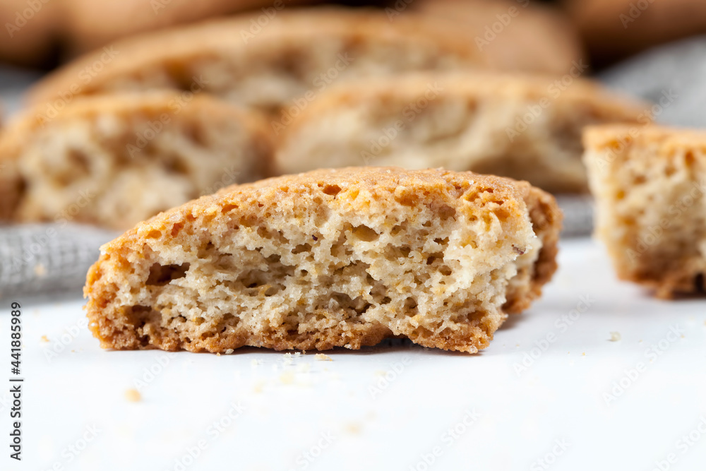 broken cookies baked with oatmeal and wheat flour broken cookies baked with oatmeal and wheat flour