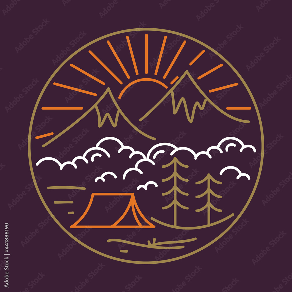 Camping nature adventure graphic illustration vector art t-shirt design