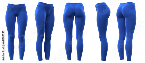 3D rendered ladies  leggings pants Blue photo