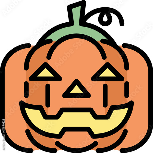 jack o lantern color outline icon