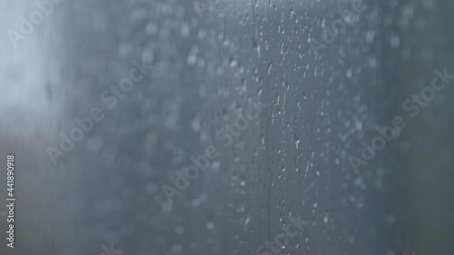 Wallpaper Mural Raindrops on window. wet window city lights rain drops, abstract background autumn winter glow glass Torontodigital.ca