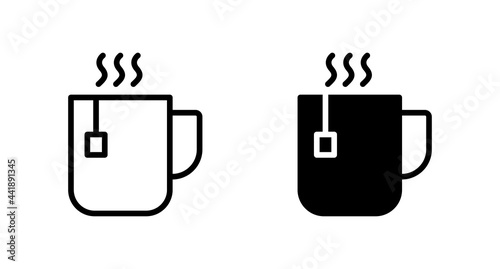 Hot tea icon vector for web, computer and mobile app